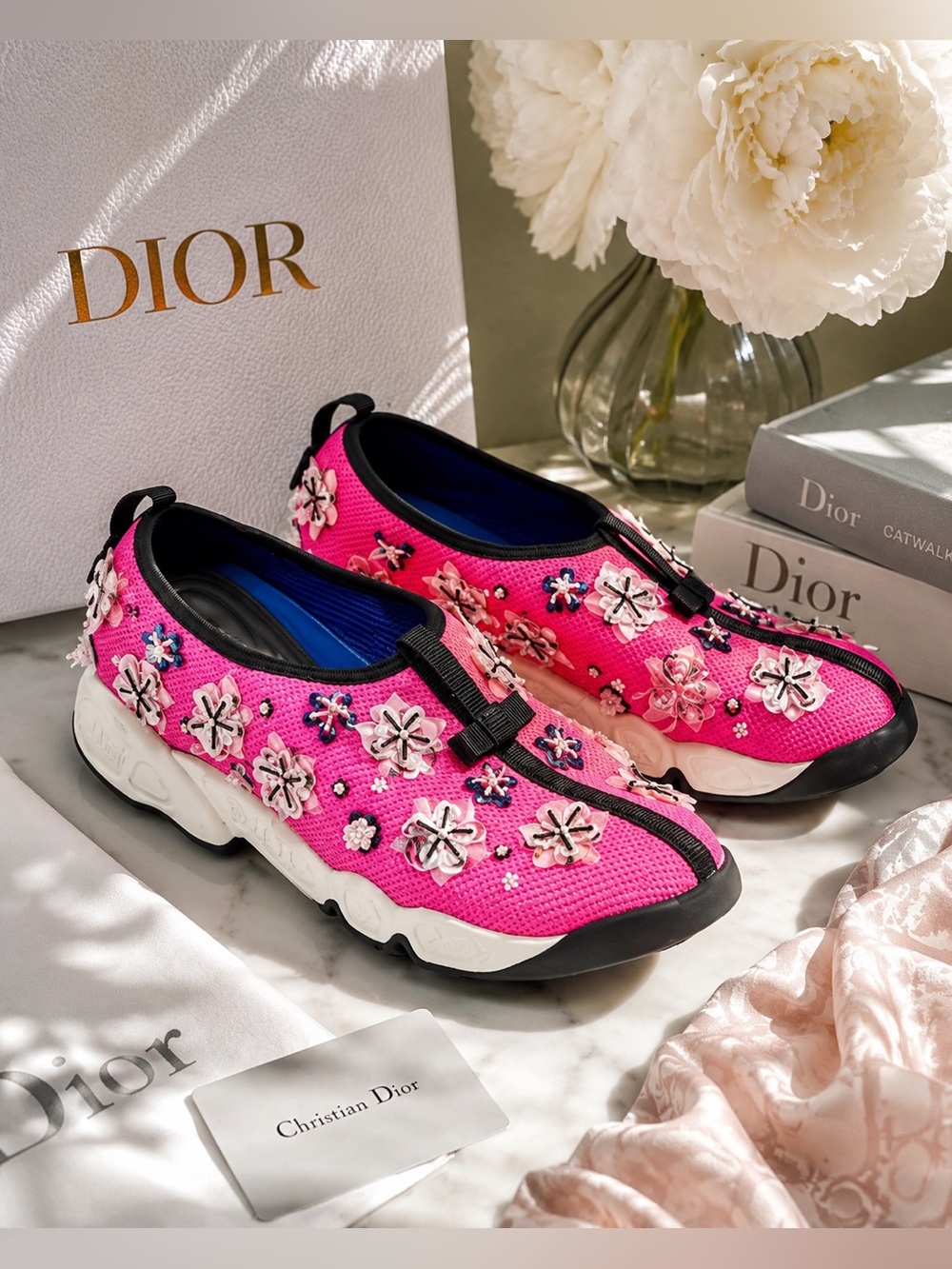 💖 Christian Dior Fusion Embellished Sneakers | Size 39 EU / US 9 | Luxury